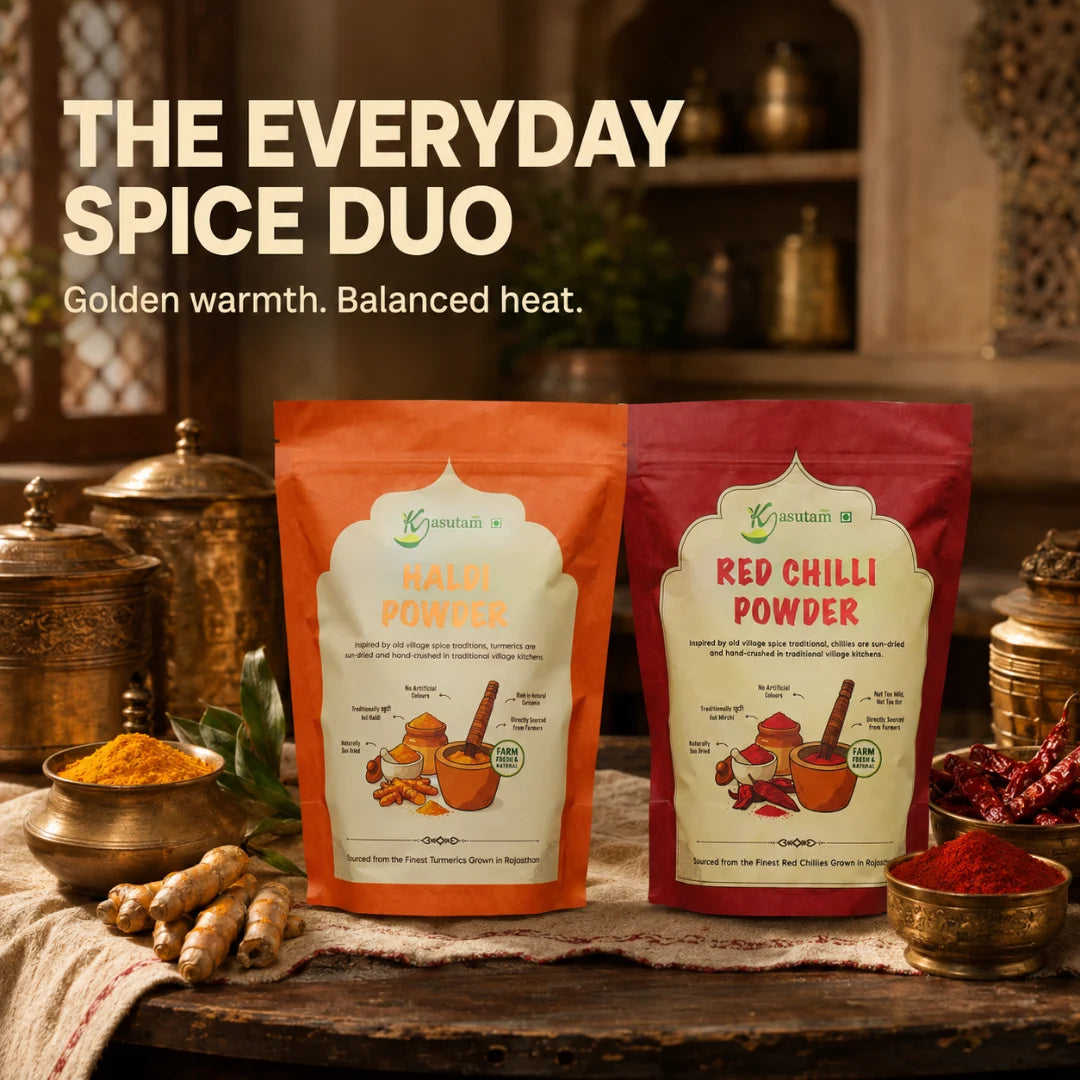 Kasutam Haldi & Lal Mirch Powder Combo ( 500 - 500 Gram)
