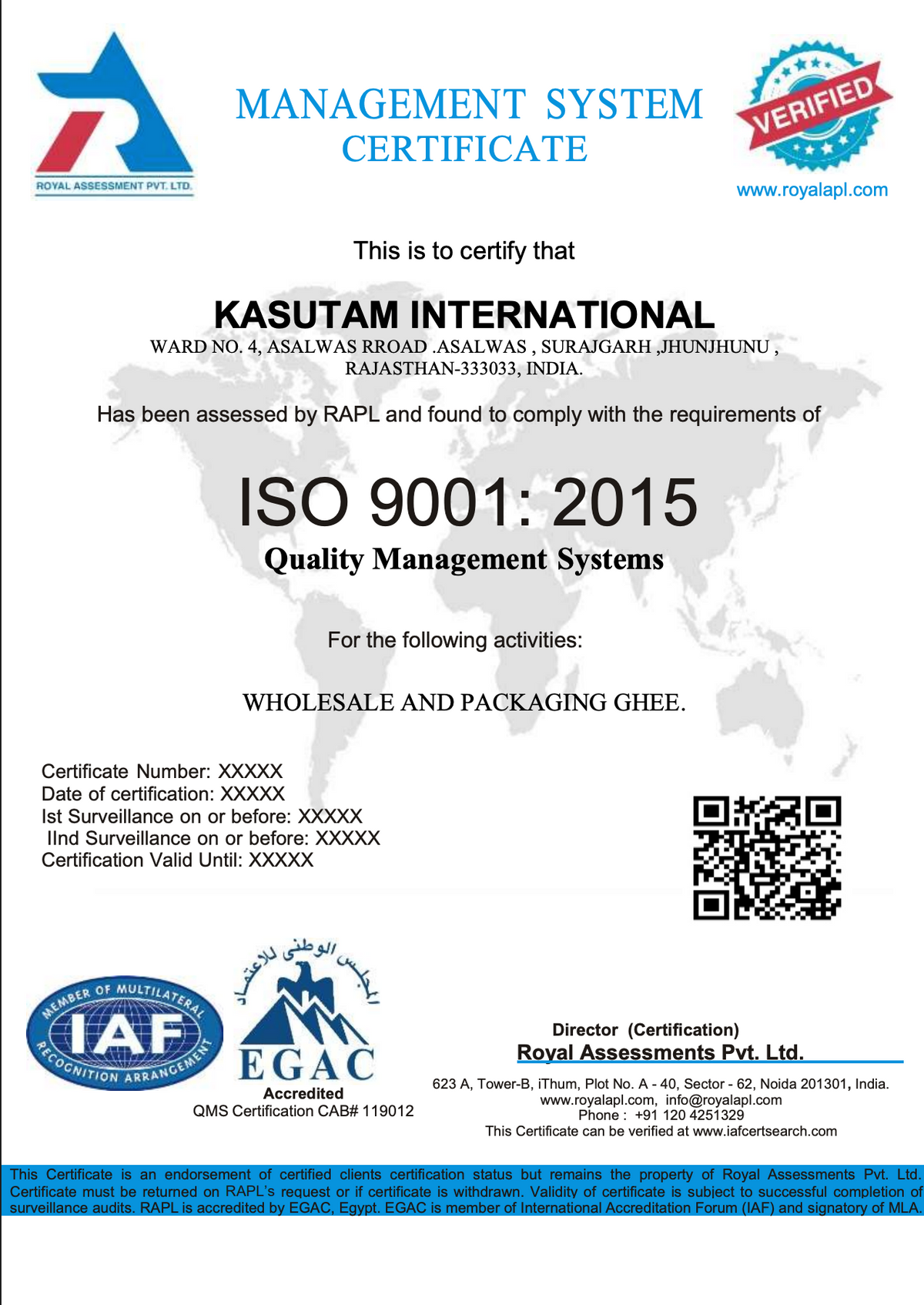 ISO certificate page 1