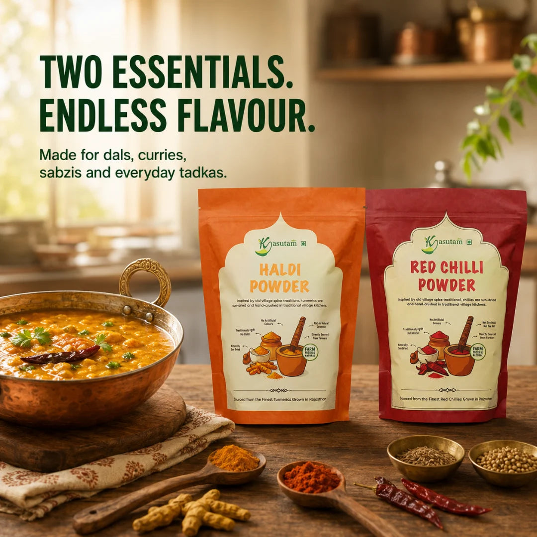 Kasutam Haldi & Lal Mirch Powder Combo ( 500 - 500 Gram)
